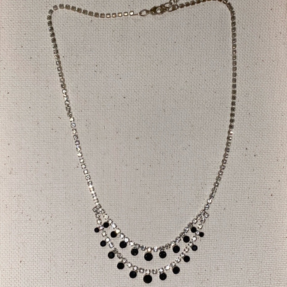 Elegant Necklace | Color: Silver & Black | Costume Jewelry |
Condition: Great